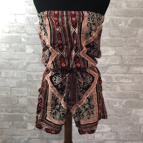 Angie Boho Tribal Print Strapless Romper - Picture 6 of 8